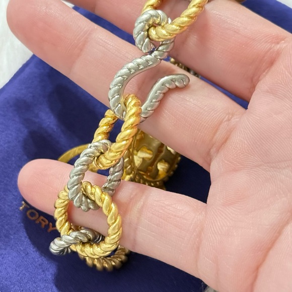 Tory Burch Gold and Silver Logo Bracelet - Picture 3 of 3